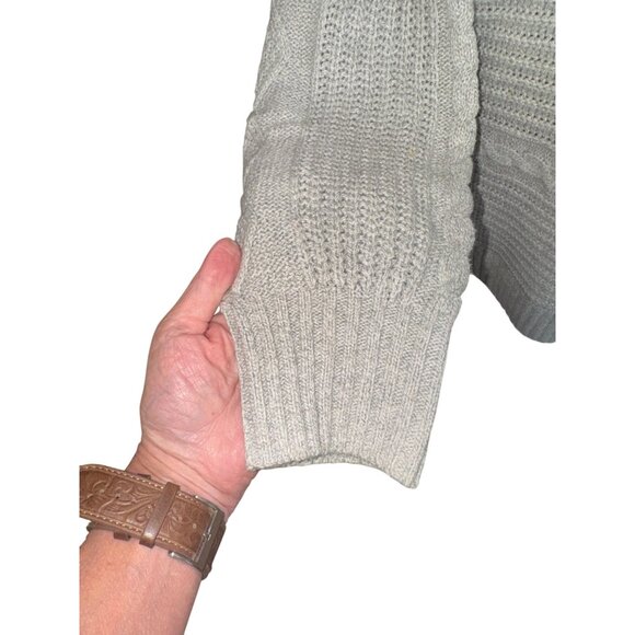 G.H. Bass & Co. Grey Long Sleeve Cable Knit Tunic Casual Office Sweater Buttons - Picture 6 of 8